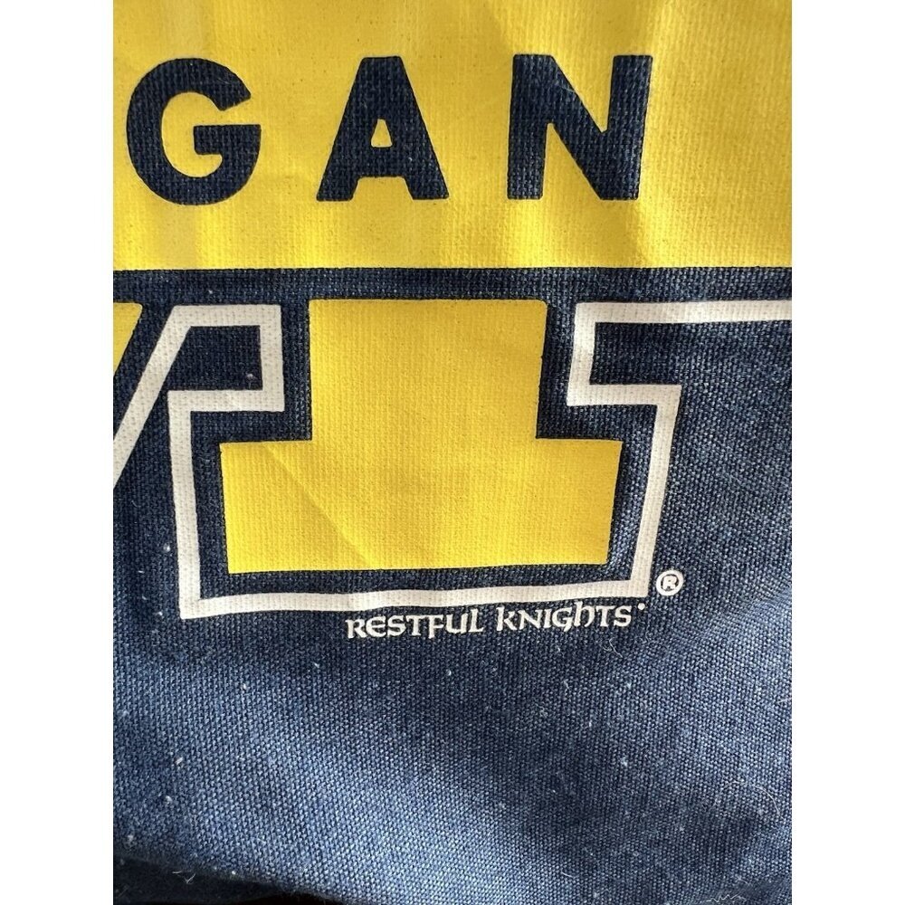 Vintage 90s Restful Knights Michigan Wolverines logo square 15" pillow retro - Picture 4 of 8